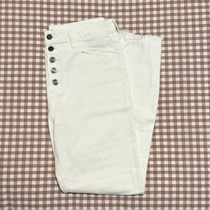 KanCan White Button-Fly Women Jeans